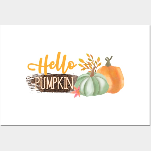 Hello Pumpkin Wall Art by MutchiDesign